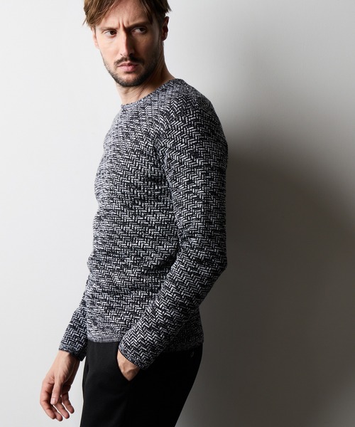 い*ぴ様 SALE! Noble ニートセーター HIDEAWAYS NICOLE（ハイダウェイ ニコル） セーター ニット ゼブラ柄衿