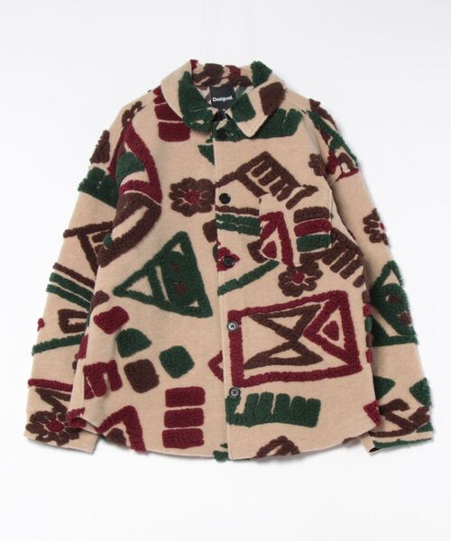 Desigual（デシグアル） ステンカラーコート コート アート柄 ボア
