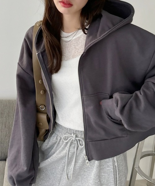 TREOVER パーカー 「UV対策」ダブルジップショートフーディー