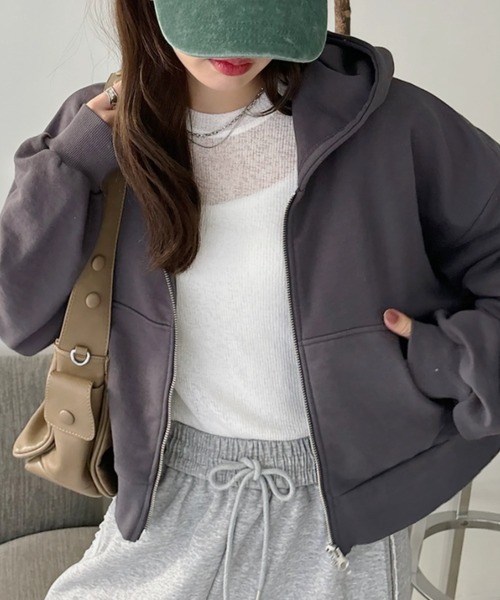 TREOVER パーカー 「UV対策」ダブルジップショートフーディー