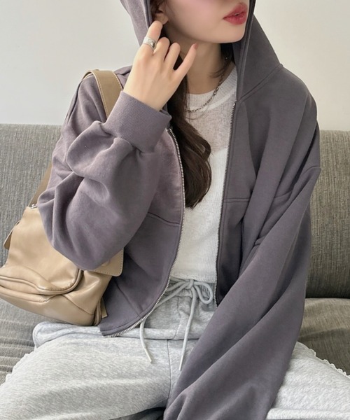 TREOVER パーカー 「UV対策」ダブルジップショートフーディー