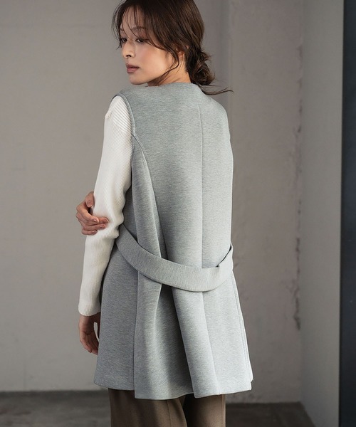 ELFRANK ベスト ジレ Aラインロングベスト レディース : ZOZOTOWN