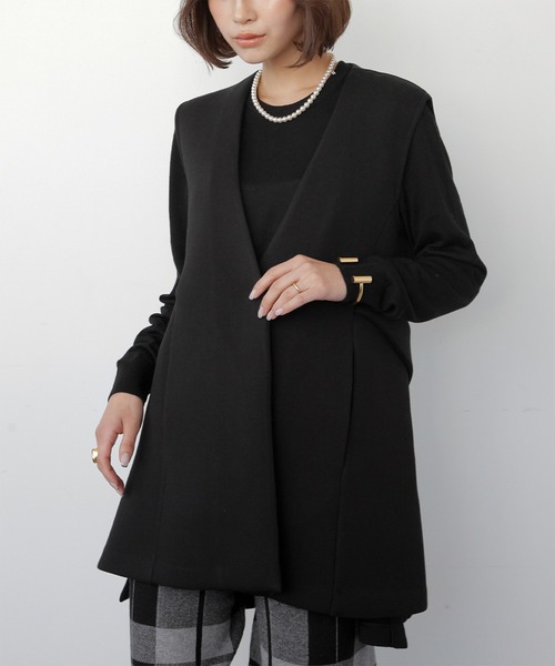 ELFRANK ベスト ジレ Aラインロングベスト レディース : ZOZOTOWN