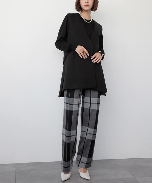 ELFRANK ベスト ジレ Aラインロングベスト レディース : ZOZOTOWN