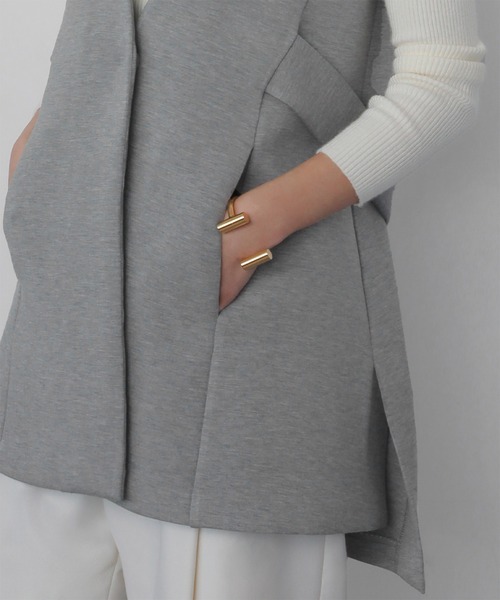 ELFRANK ベスト ジレ Aラインロングベスト レディース : ZOZOTOWN