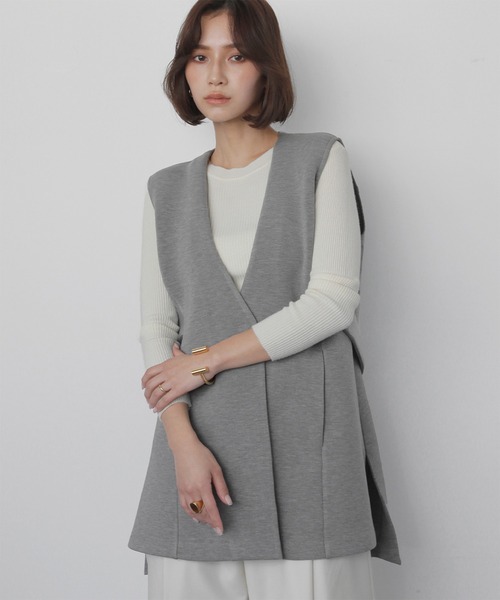 ELFRANK ベスト ジレ Aラインロングベスト レディース : ZOZOTOWN