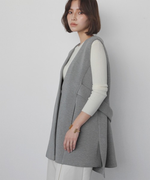 ELFRANK ベスト ジレ Aラインロングベスト レディース : ZOZOTOWN