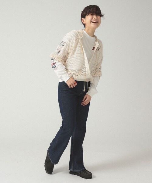 BEAMS BOY tシャツ ビッグ メッシュ フーディー レディース
