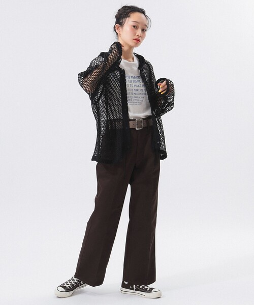 BEAMS BOY tシャツ ビッグ メッシュ フーディー レディース