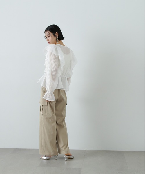 N.Natural Beauty Basic ブラウス シャツ シアーペプラム