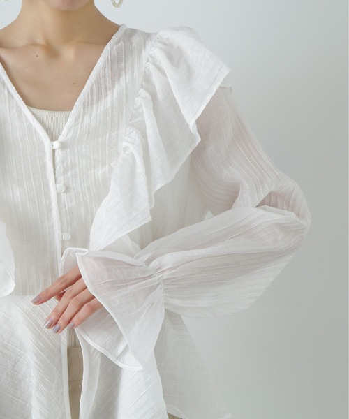 「N.（N. Natural Beauty Basic）」 長袖ブラウス MEDIUM ホワイト レディース N.Natural Beauty Basic ブラウス シャツ タックリボンバイ