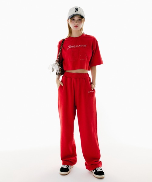 JUST A NOON セットアップ ユニセックス 刺繍ロゴスウェット