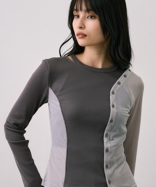 UNITED TOKYO（ユナイテッドトウキョウ） tシャツ シアーベロアリブMIX