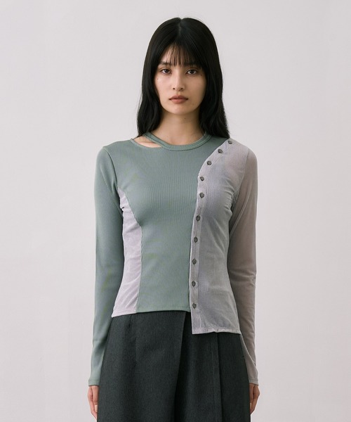 UNITED TOKYO（ユナイテッドトウキョウ） tシャツ シアーベロアリブMIX