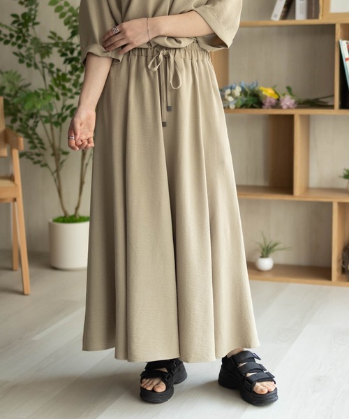 NAVY ロング スカート 夏 nAvy SARARI ウェーブフレアスカート