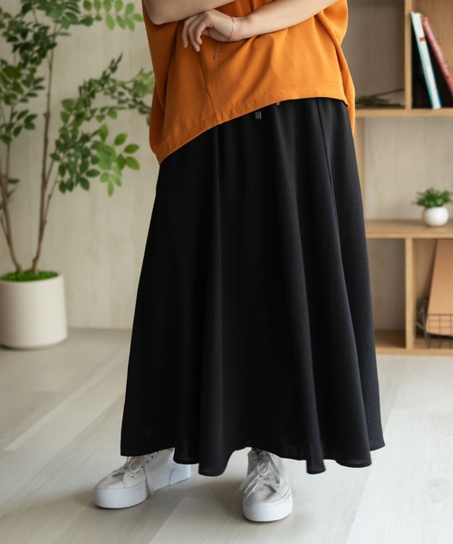NAVY ロング スカート 夏 nAvy SARARI ウェーブフレアスカート