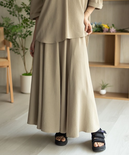 NAVY ロング スカート 夏 nAvy SARARI ウェーブフレアスカート