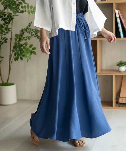 NAVY ロング スカート 夏 nAvy SARARI ウェーブフレアスカート