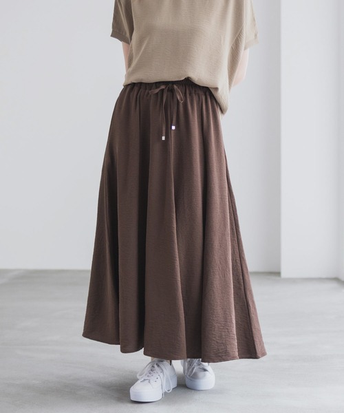 NAVY ロング スカート 夏 nAvy SARARI ウェーブフレアスカート
