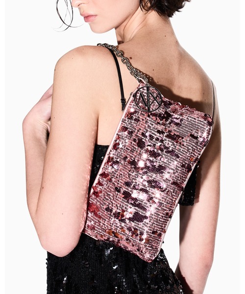 極美品　ARMANI アルマーニコレッツォーニ　ショルダーバック　クラッチ ARMANI EXCHANGE クラッチバッグ パーティーバッグ 「A|X