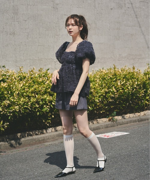 3wayペプラムチュールビスチェ