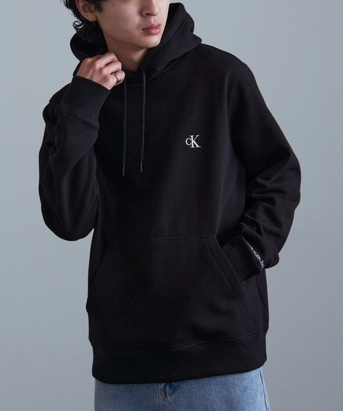 大人気★ ★CKロゴ パーカー フーディーメンズ 黒 Calvin Klein パーカー 「Calvin Klein」HOODIE フーディー