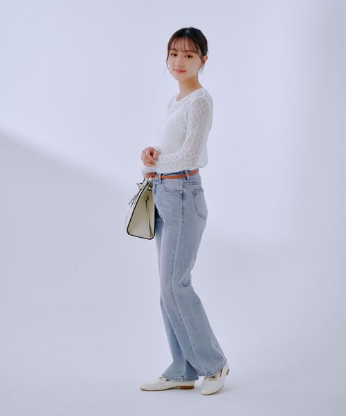 tシャツ シュリンクレースクルートップス 「低身長・小柄女性」 レディース tシャツ シュリンクレースクルートップス 「低身長・小柄女性