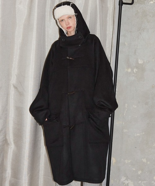 「AIVER」 ダッフルコート MEDIUM ブラック メンズ_画像4