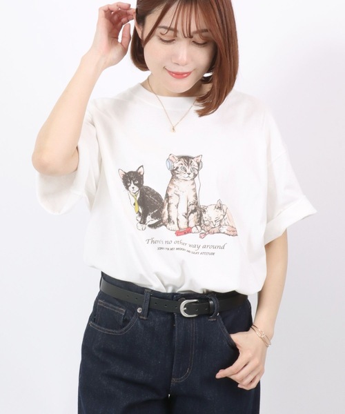 tシャツ 三匹猫プリントTシャツ メンズ レディース ユニセックス