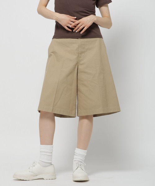 【新品】ニコアンド【WILLIAM B.ELIOTT】ハーフショーツ ベージュM niko and… パンツ 「WILLIAM B.ELIOTT」ハーフショーツ
