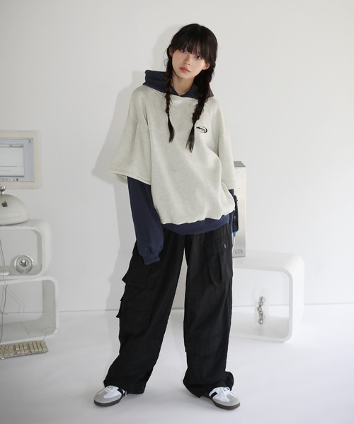 未着用　プルオーバー　パーカー　麺ヘラ　Mサイズ　グレー　オモシロ もちはだTOWN プルオーバーパーカー – もちはだSTORE｜WASHIO JAPAN