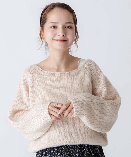 「flower」 長袖ニット FREE ピンク レディース_画像3