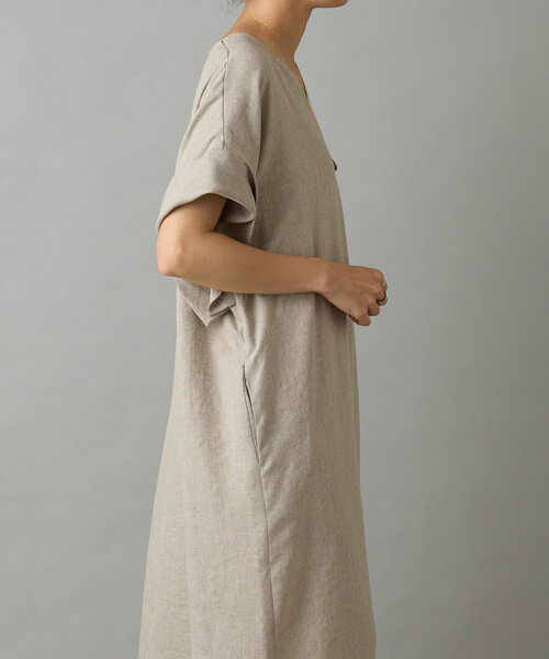 麻調合繊カフタンワンピース BEARDSLEY｜麻調合繊カフタンワンピース | Rakuten Fashion(楽天