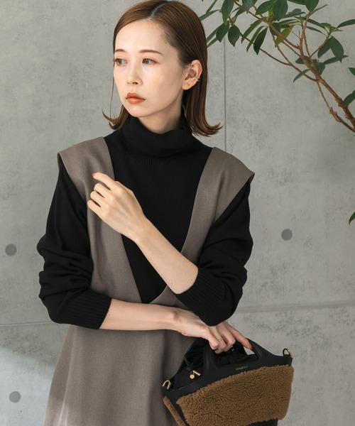 【着用3回】アーバンリサーチロッソ　カシミヤ100% タートルニット　グレージュ 楽天市場】タートルネックフレアワンピース／アーバンリサーチ ロッソ