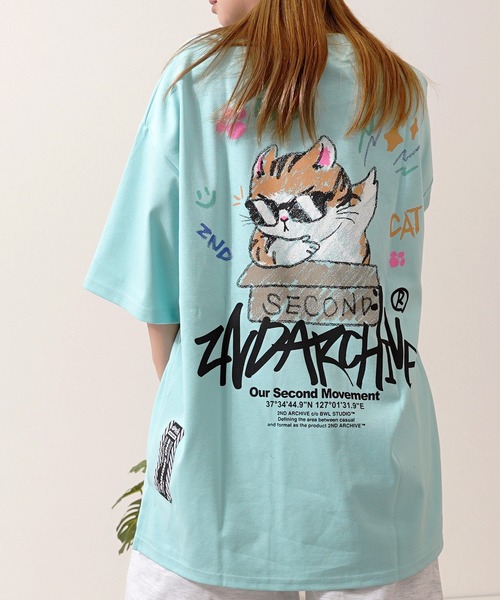 tシャツ 「2ND ARCHIVE」オーバーサイズ クレヨンタッチ プリント T