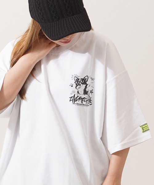 tシャツ 「2ND ARCHIVE」オーバーサイズ クレヨンタッチ プリント T