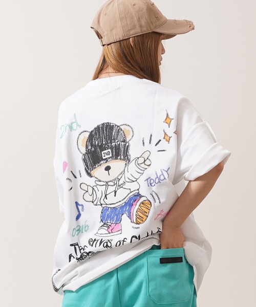tシャツ 「2ND ARCHIVE」オーバーサイズ クレヨンタッチ プリント T
