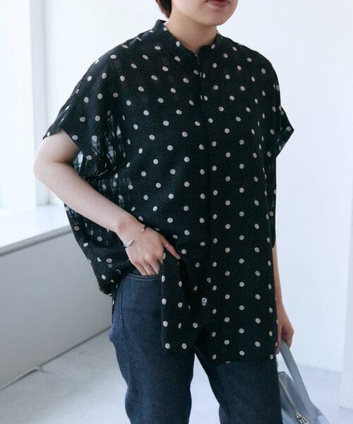 ブラウス シャツ プリント比翼ブラウス「SUM1 STYLE(スミスタイル)」 レディース