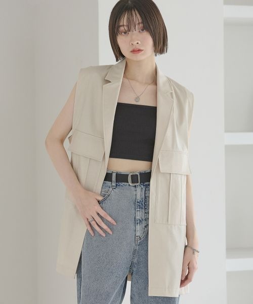 【本日限定価格✨】AURALEE ベスト　ジレ　サイズ1 Anui ベスト ジレ 「UNISEX」ライトレザーベスト レディース