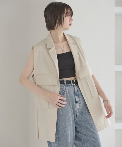 【size1】 euw ニュアンスカラージレ beige size1】 euw ニュアンスカラージレ beige
