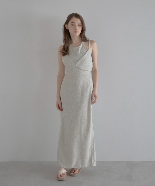 MINERTE ワンピース 「MINERTE」summer tweed halter neck dress