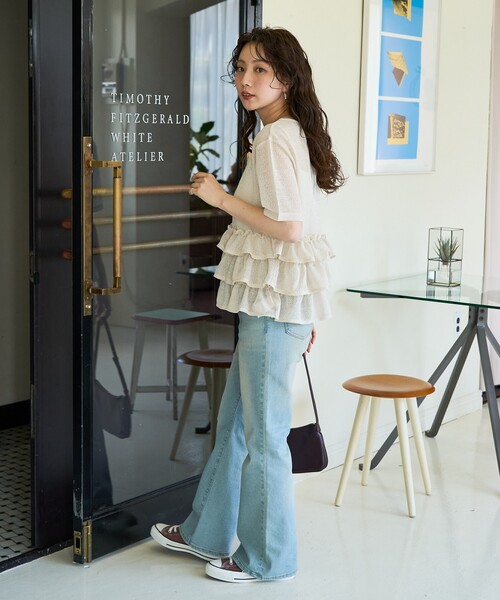 FREAK'S STORE ブラウス シャツ 限定展開 シアー ラメ フリル