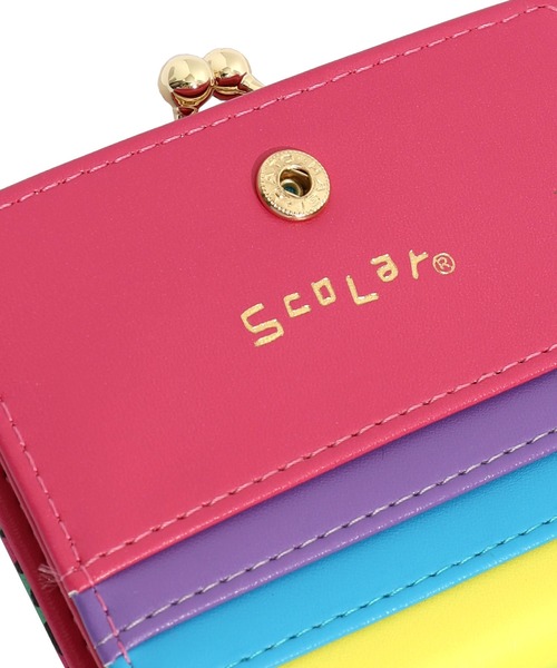ScoLar 財布 SC78-2：花蝶柄×ヒョウ柄 二つ折り口金財布