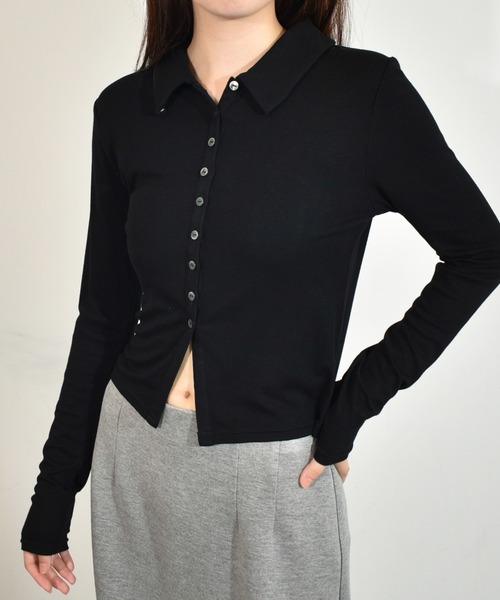 カーディガン 「kiehtova」slim collar cardigan/スリム カラー カーディガン レディース