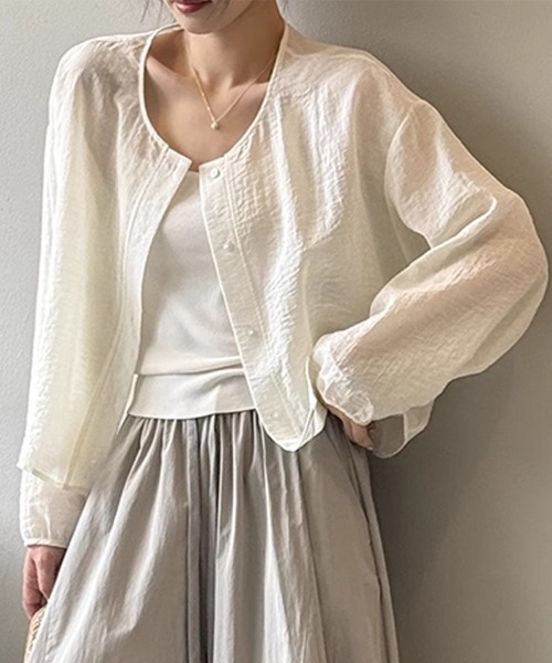 Beststore（ベストストア） カーディガン ノーカラー 夏カーディガン 