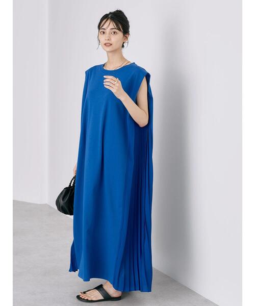 「AMERICAN HOLIC」 ノースリーブワンピース L ブルー レディース_画像4