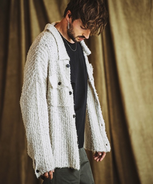NO ID. アウター カーディガン NO ID. 「NO ID.」 ニットカーディガン ONE SIZE オレンジ