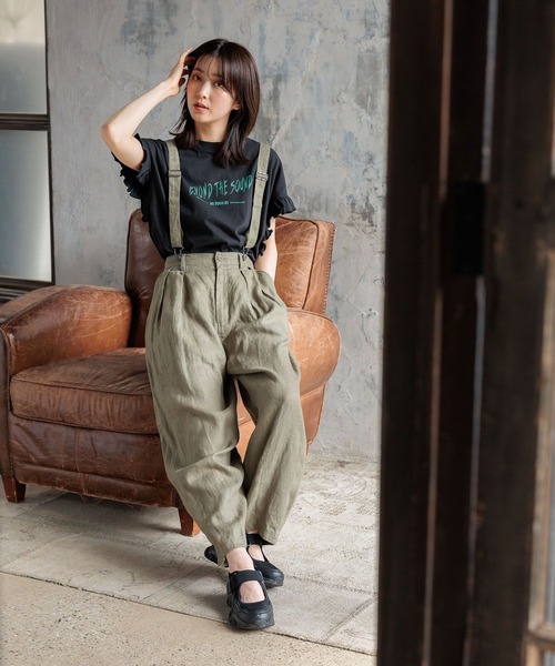 「niko and...」 半袖カットソー LARGE チャコール レディース