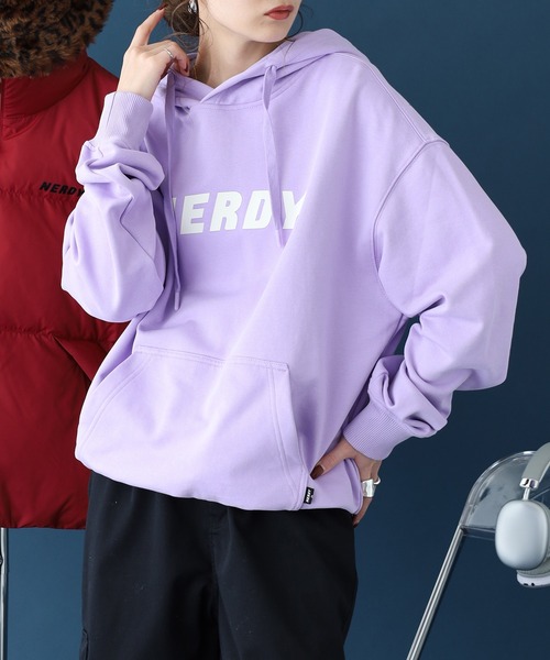 NERDY パーカー ビッグロゴプルオーバーフーディ メンズ レディース