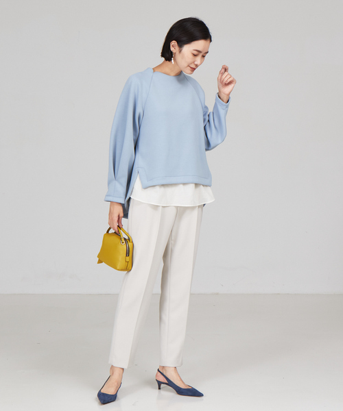 「qualite」 スウェットカットソー フリー チャコールグレー レディース_画像4